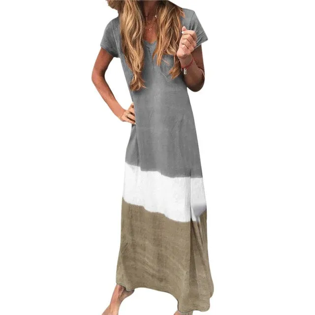 2019 Summer Long Dress Floral Print Boho Beach Dress Maxi Dress Women Evening  4XL