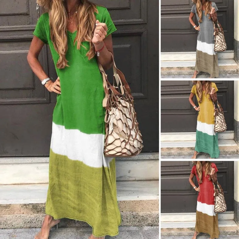 2019 Summer Long Dress Floral Print Boho Beach Dress Maxi Dress Women Evening  4XL