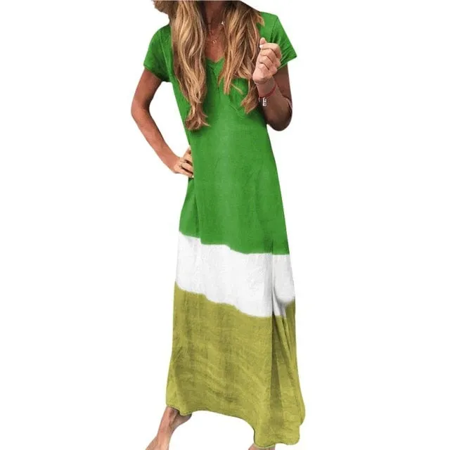 2019 Summer Long Dress Floral Print Boho Beach Dress Maxi Dress Women Evening  4XL