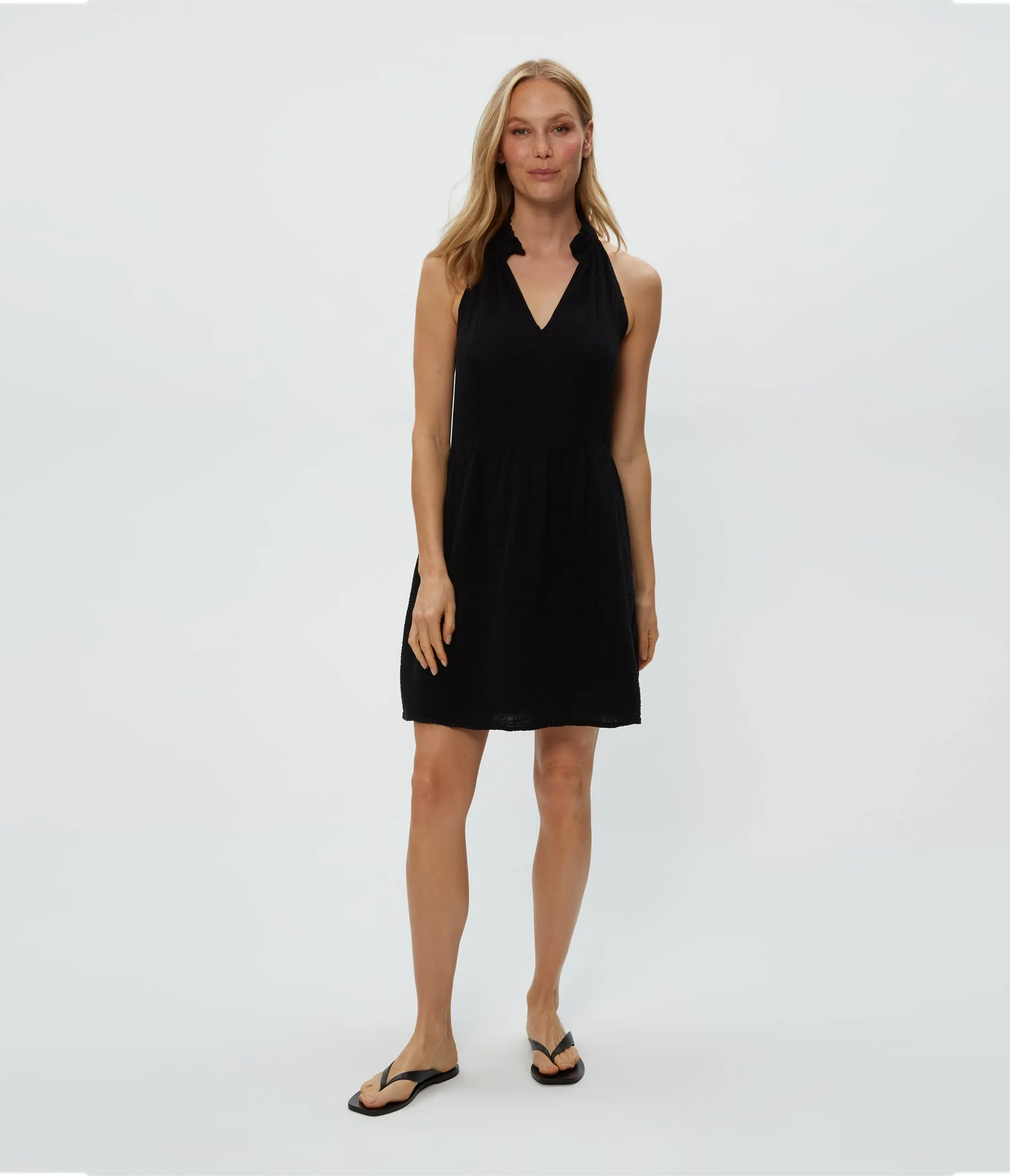 ALESSA SPLIT NECK DRESS