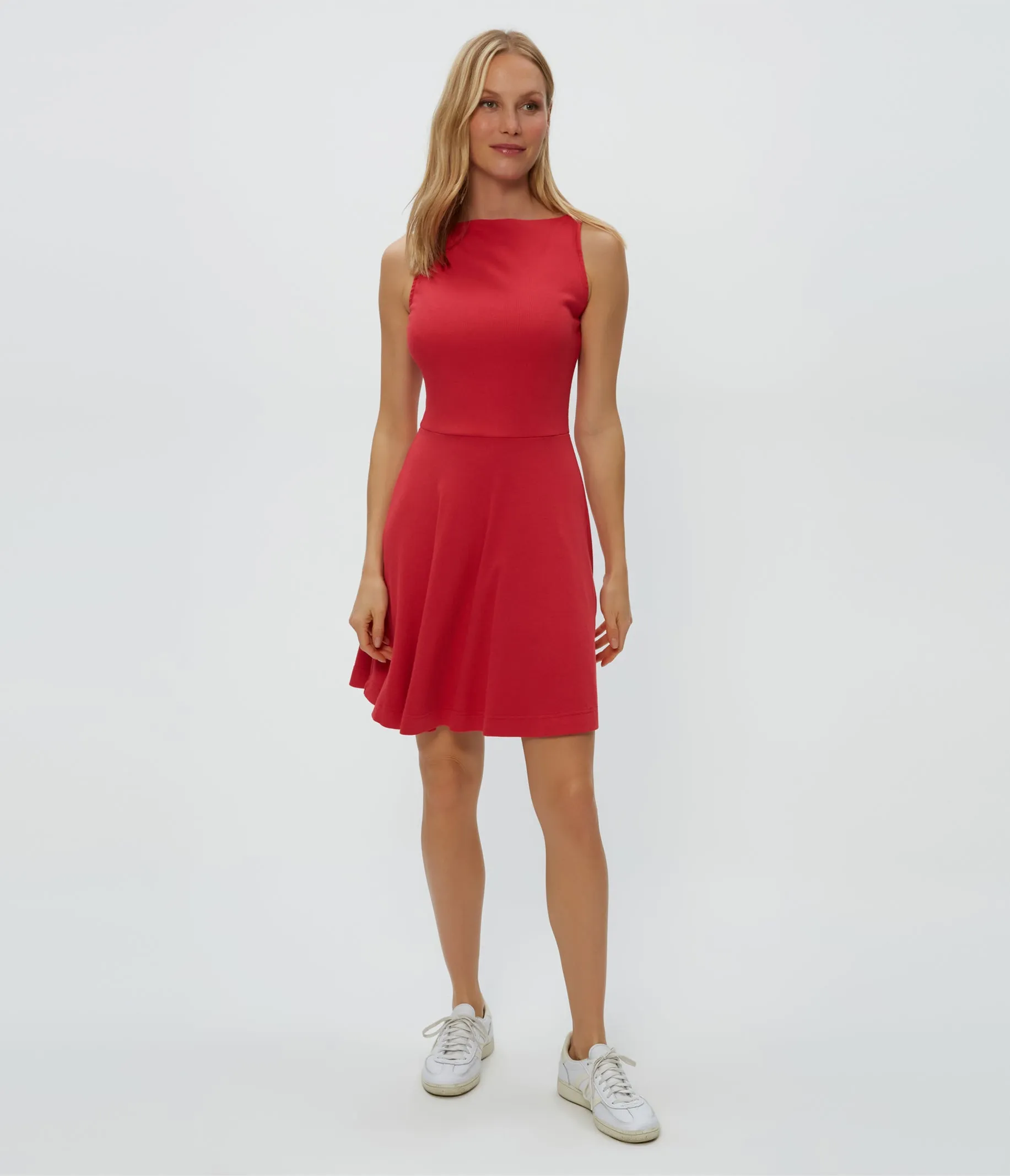 ANDY ULTRA RIB MINI SKATER DRESS
