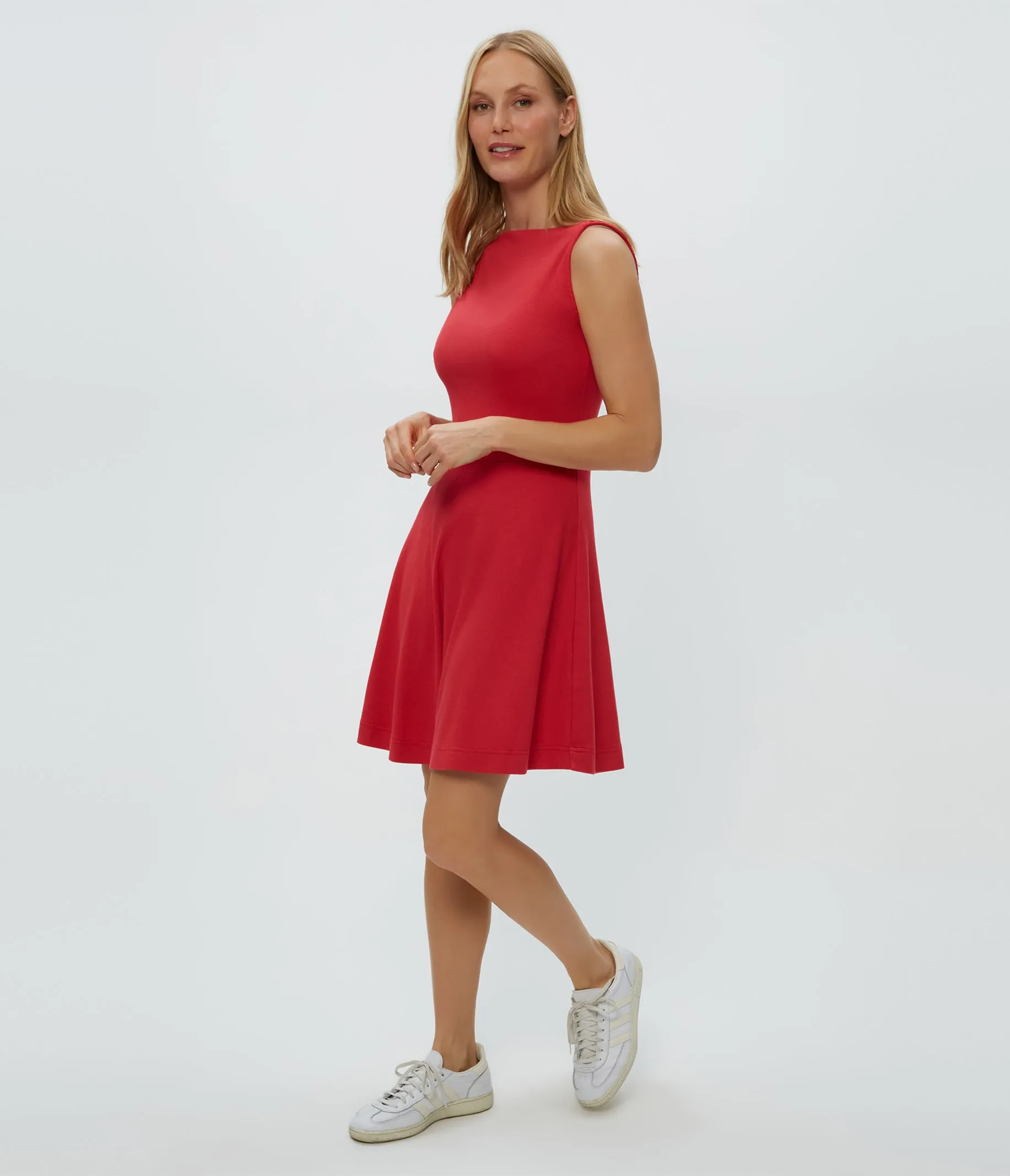 ANDY ULTRA RIB MINI SKATER DRESS