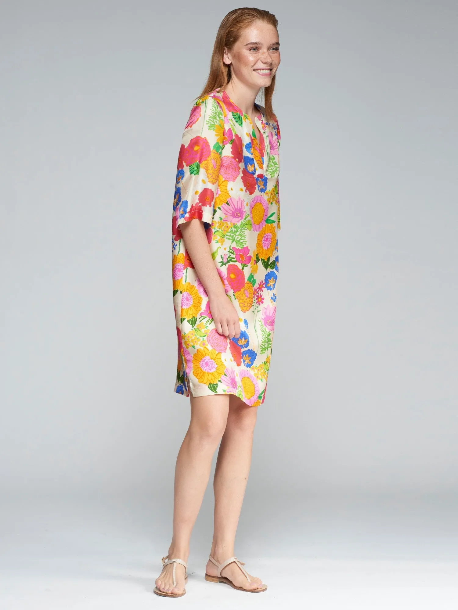 BRIGHT FLORAL DRESS