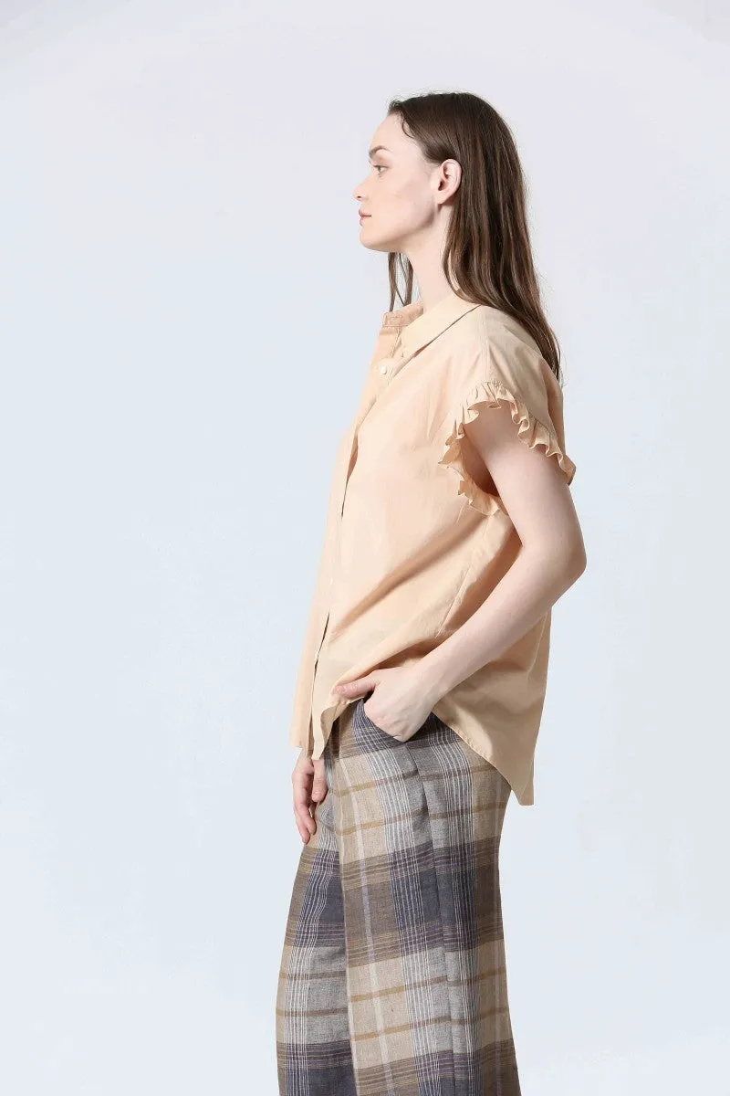 CHECKERED LINEN PANTS