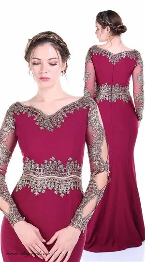 Claret Red Evening Dress