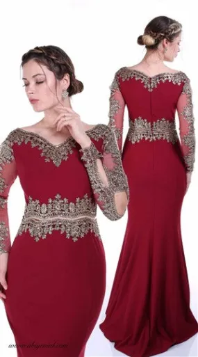 Claret Red Evening Dress