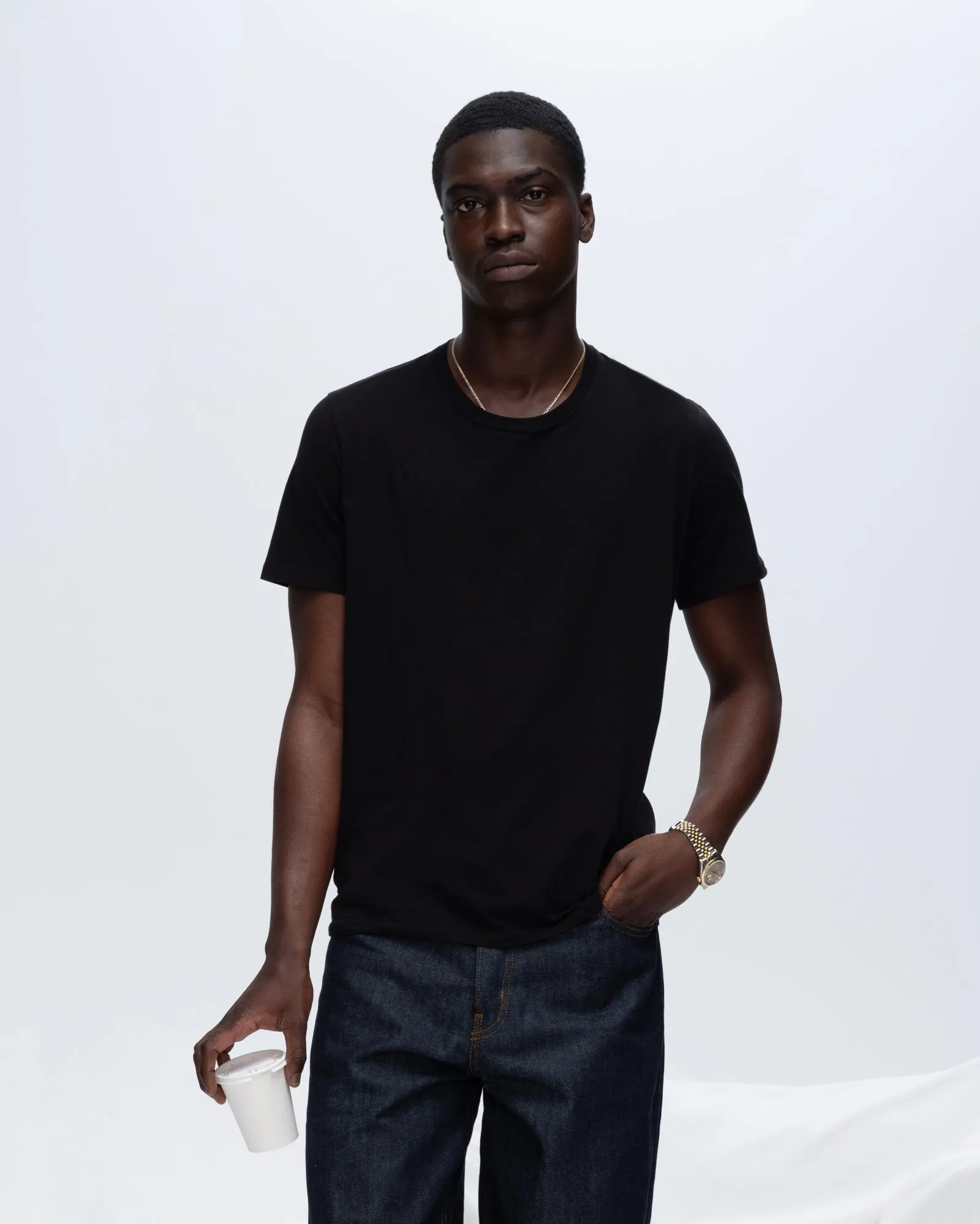 Classic Jersey Crew Neck Tee - Black