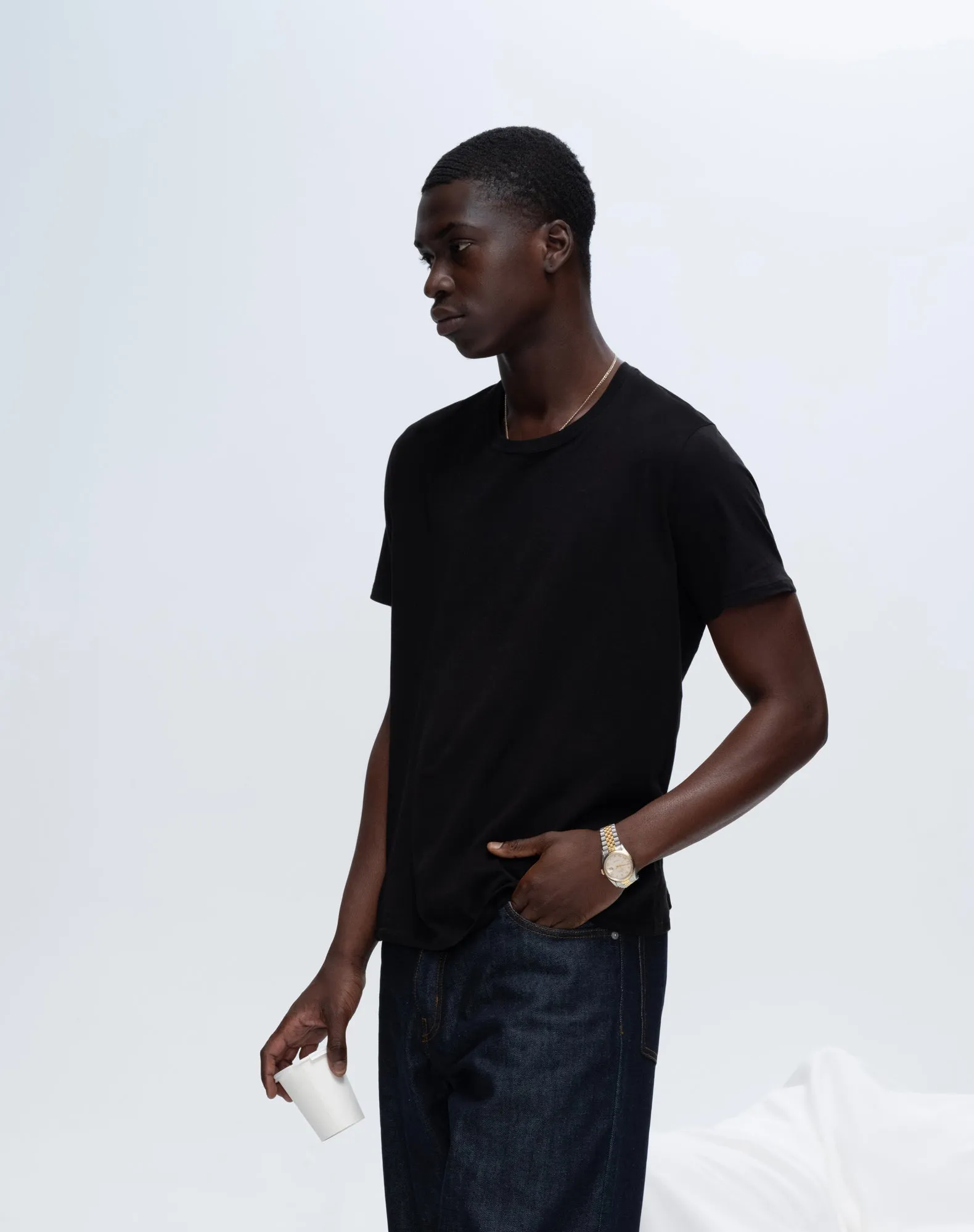 Classic Jersey Crew Neck Tee - Black