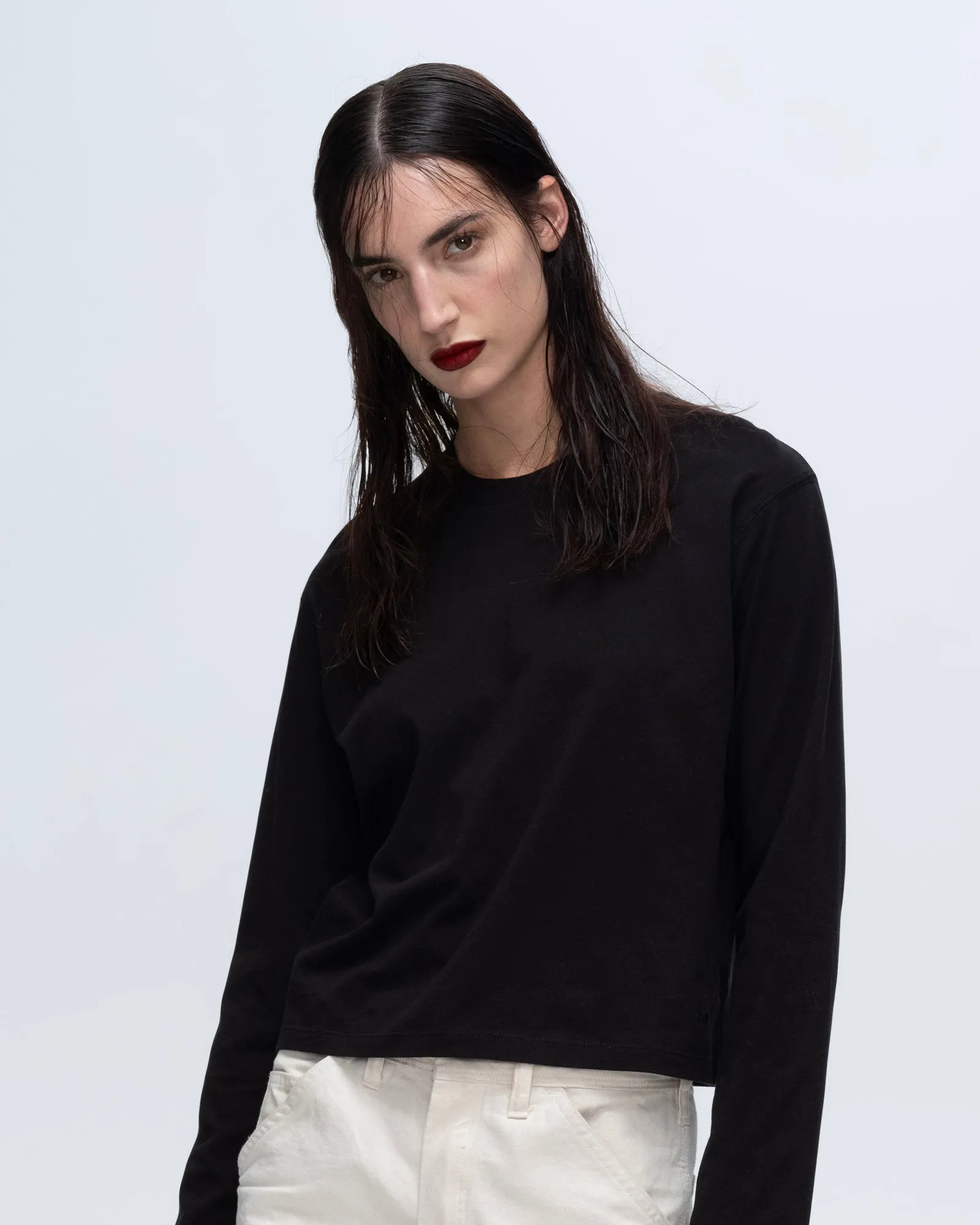 Classic Jersey Long Sleeve Boy Tee - Black