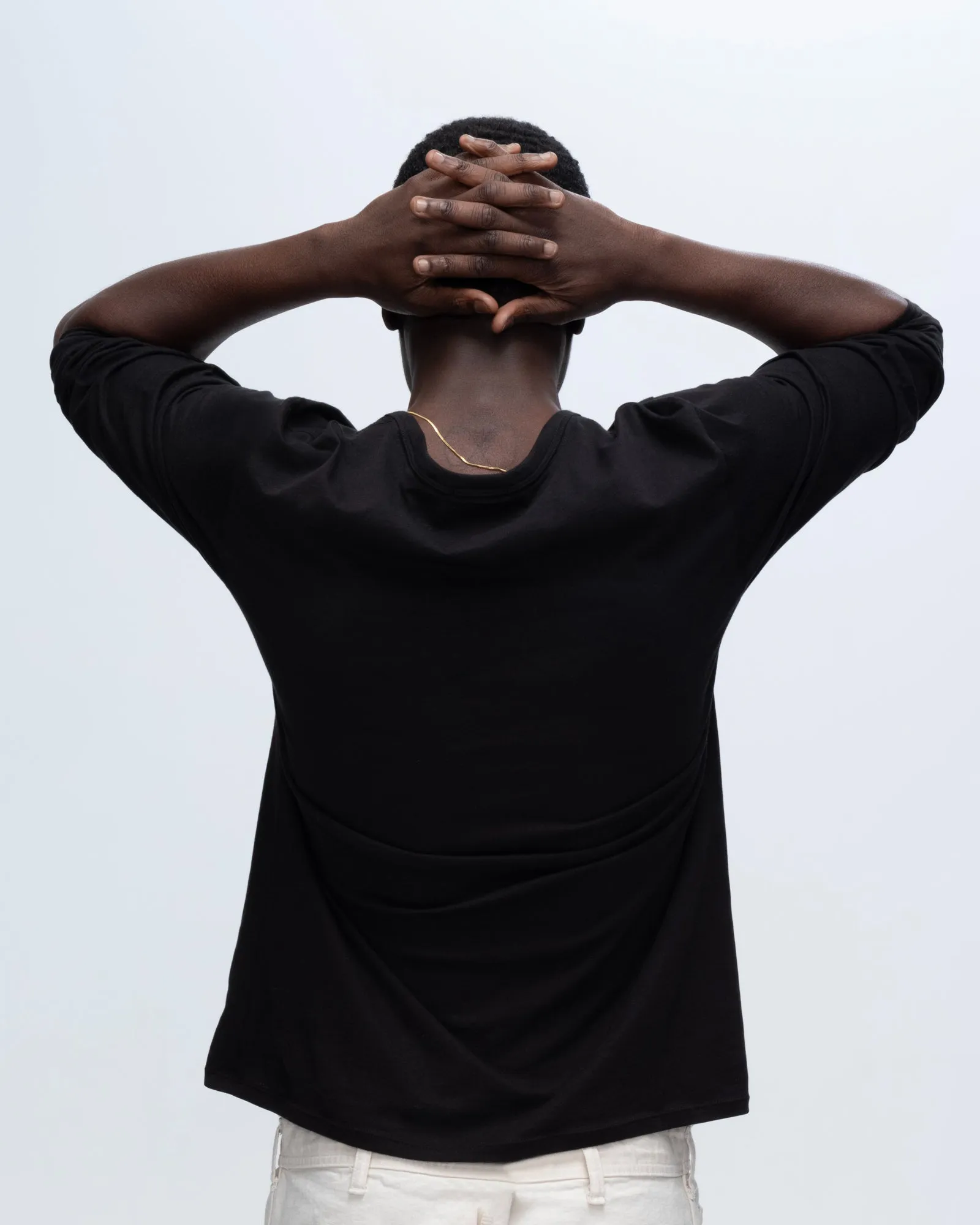 Classic Jersey Long Sleeve Henley - Black