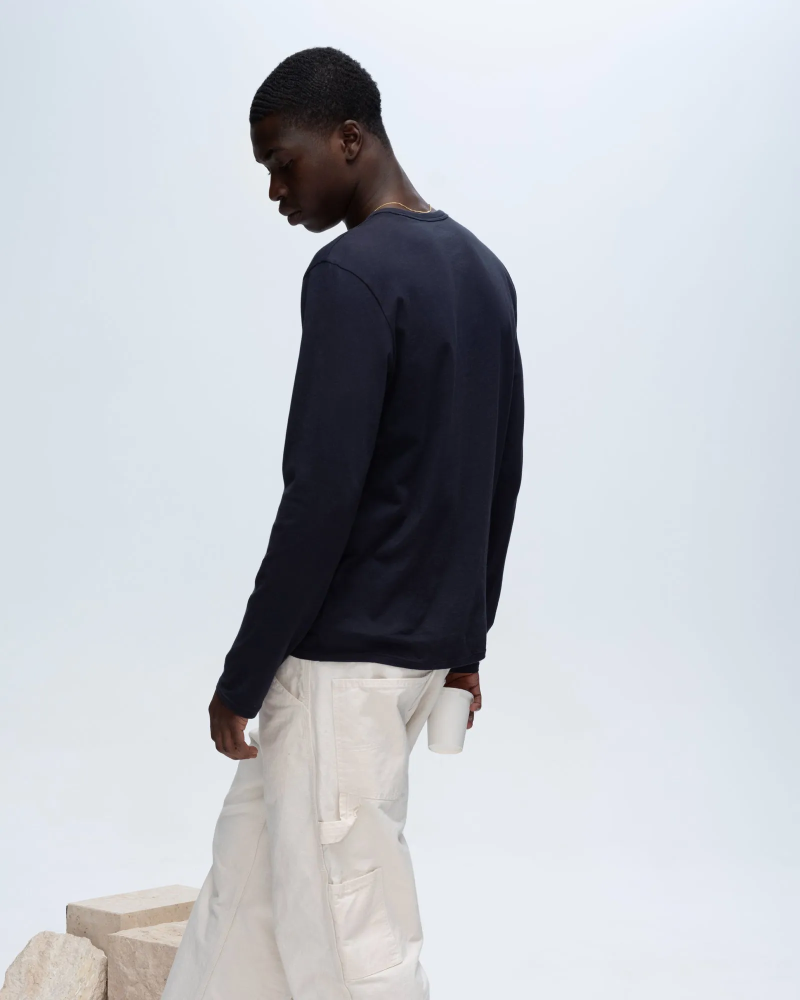 Classic Jersey Long Sleeve Henley - Midnight