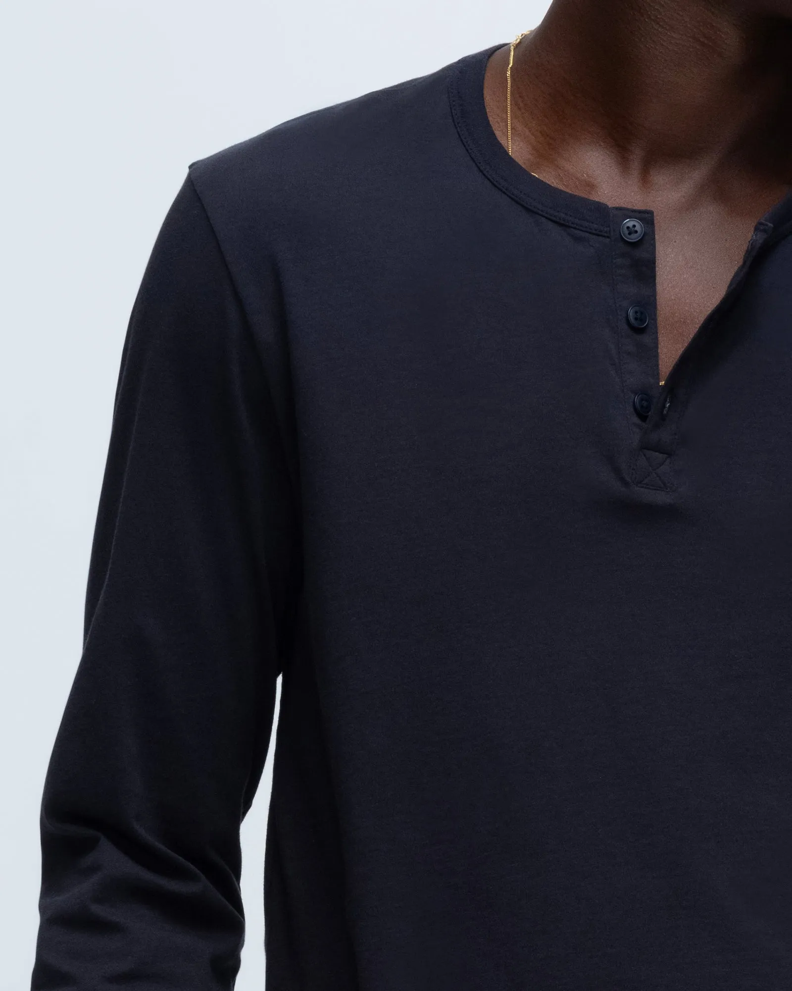 Classic Jersey Long Sleeve Henley - Midnight