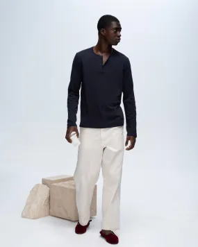 Classic Jersey Long Sleeve Henley - Midnight