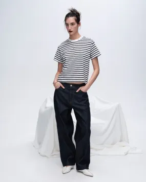 Classic Jersey Short Sleeve Boy Tee - Black/ White Stripe
