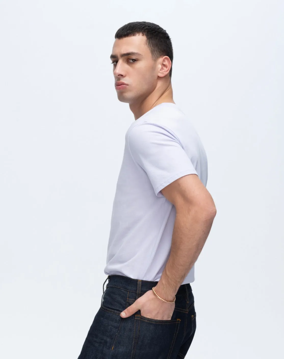 Classic Jersey Short Sleeve Crew Neck Tee - French Lavender