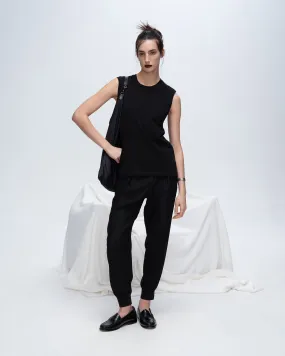 Classic Jersey Sleeveless Boy Tee - Black