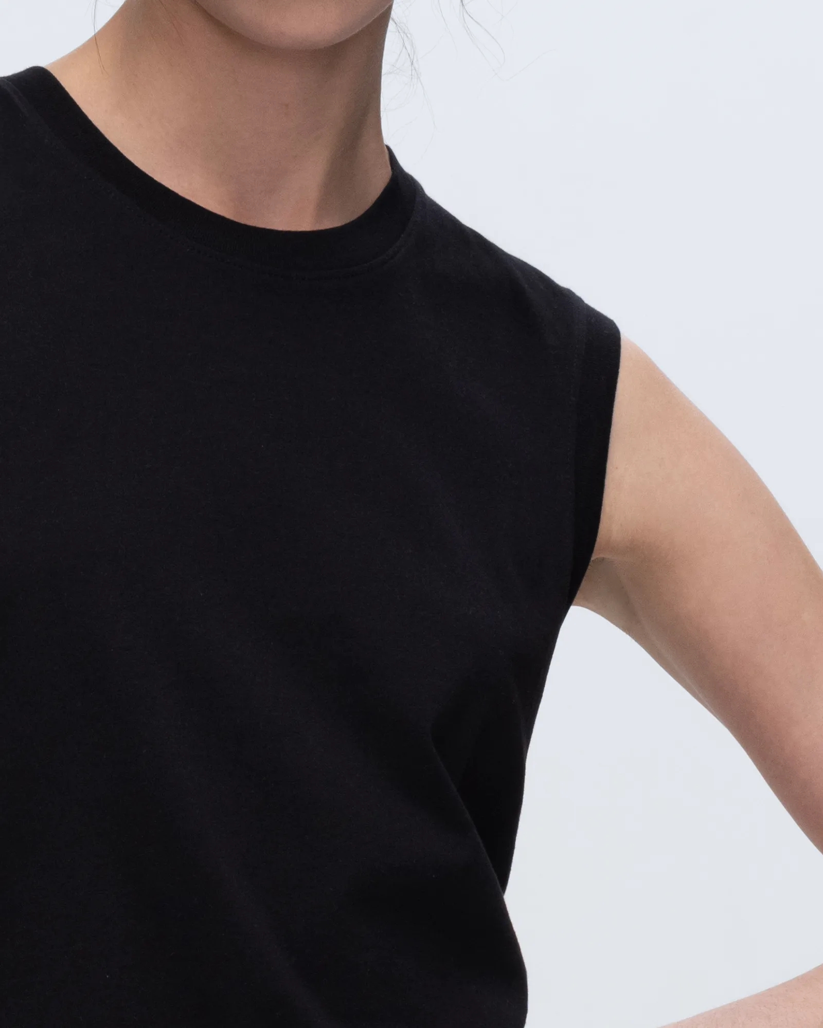 Classic Jersey Sleeveless Boy Tee - Black