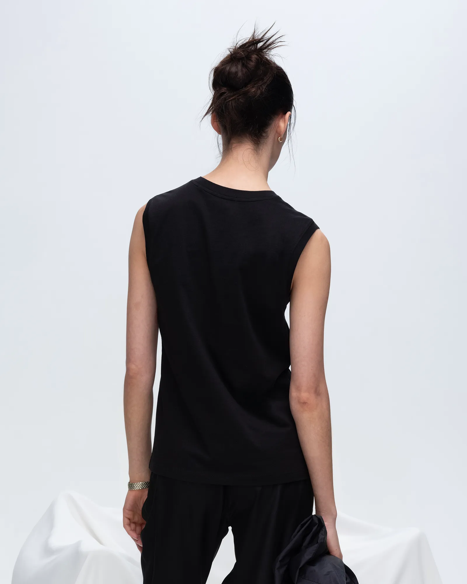 Classic Jersey Sleeveless Boy Tee - Black