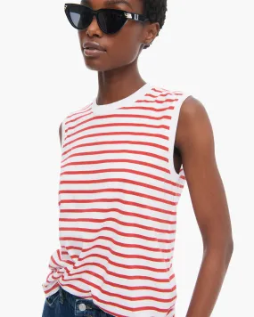 Classic Jersey Sleeveless Boy Tee - White/ Cardinal Red