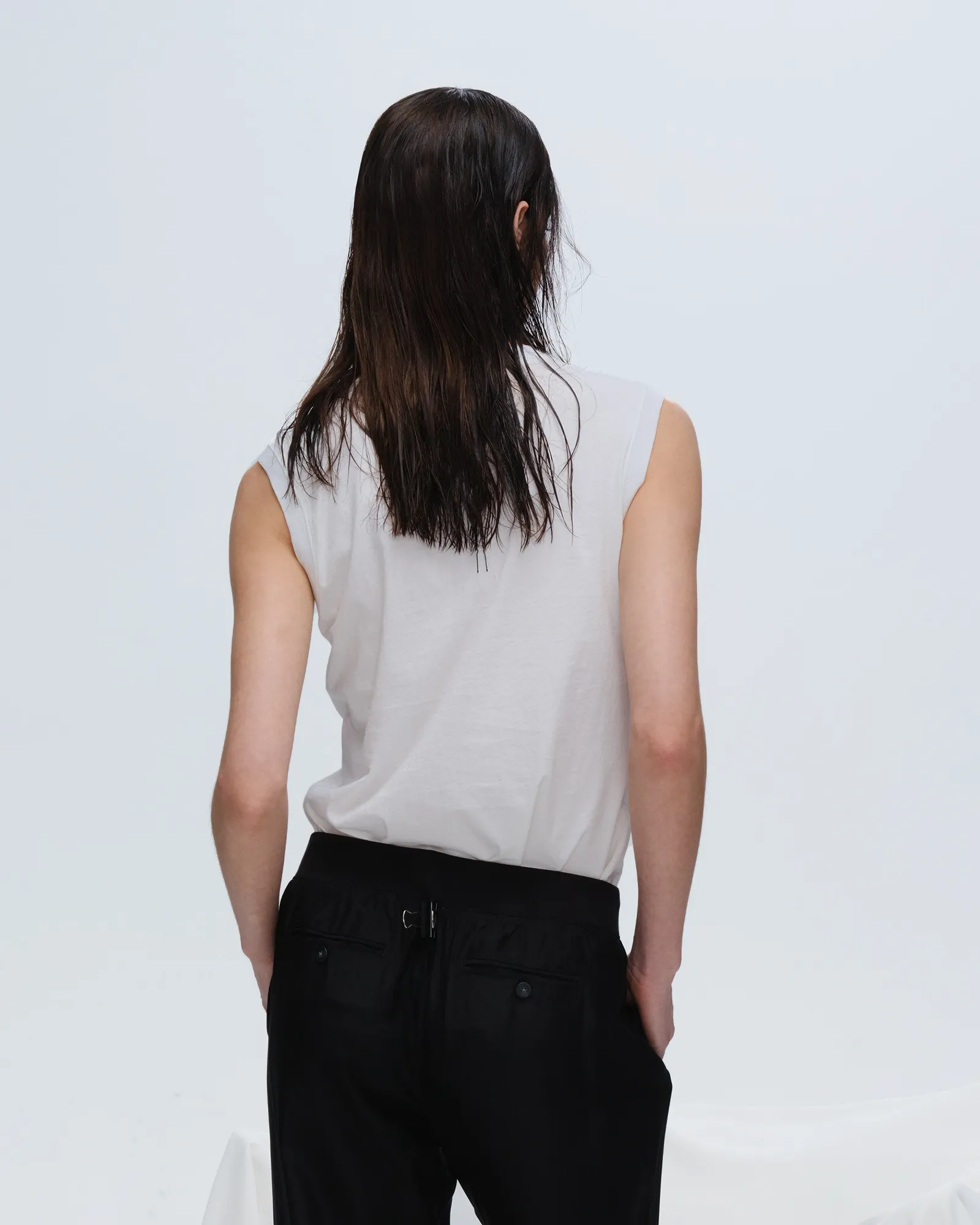 Classic Jersey Sleeveless Boy Tee - White