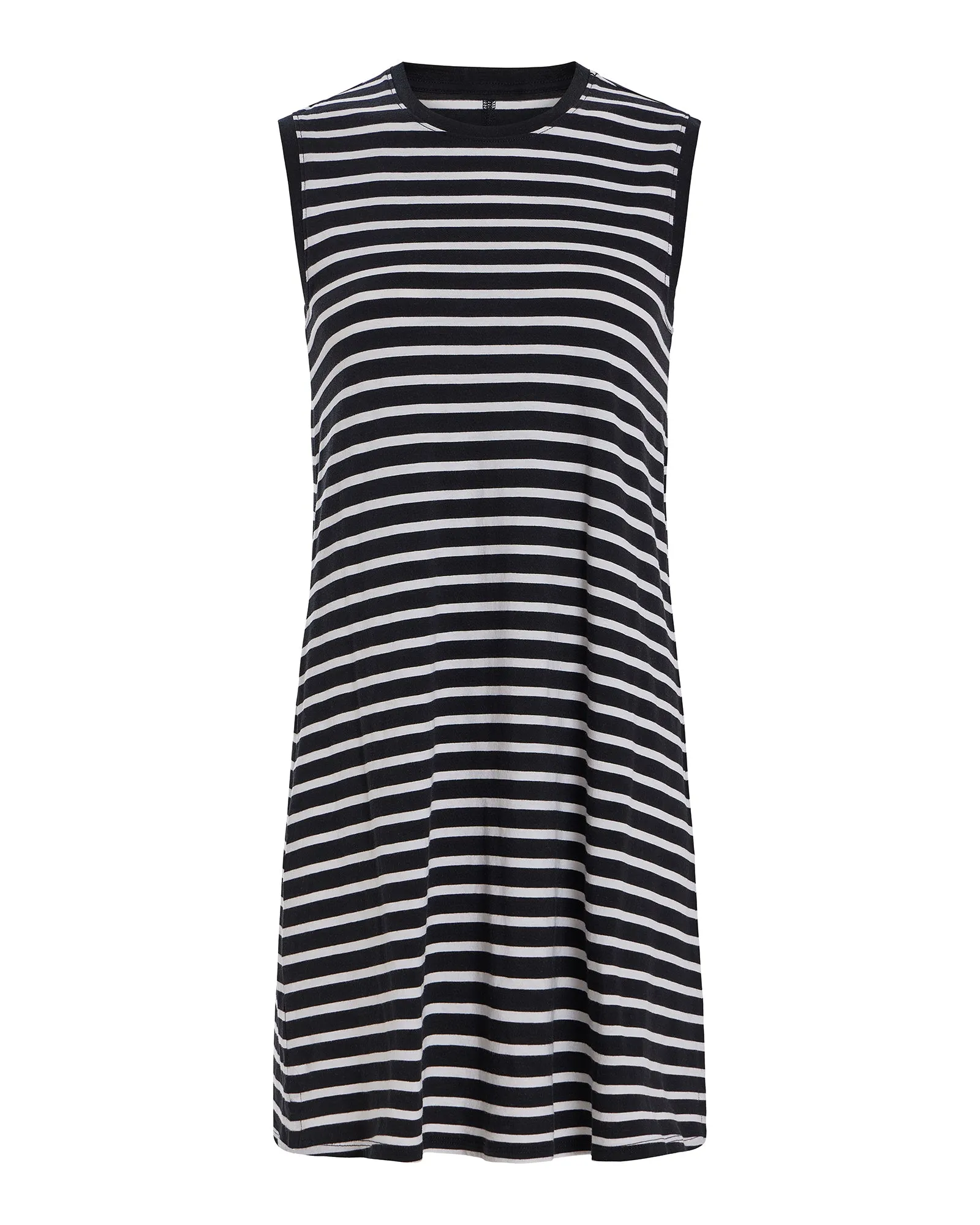 Classic Jersey Sleeveless Dress - Black-White