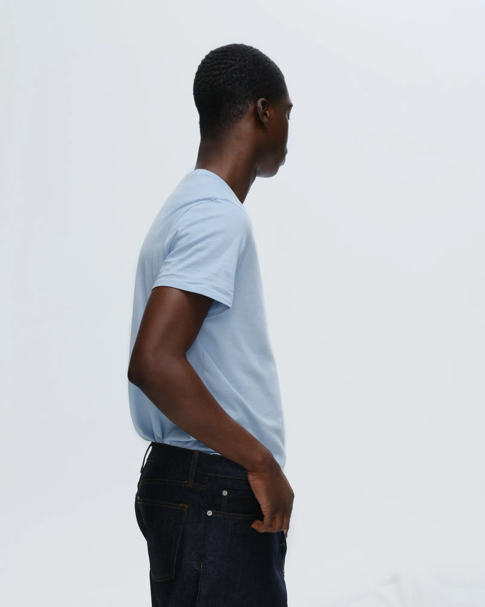 Classic Jersey V-Neck Tee - Blue