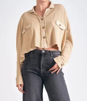 Crop Button Down Jacket