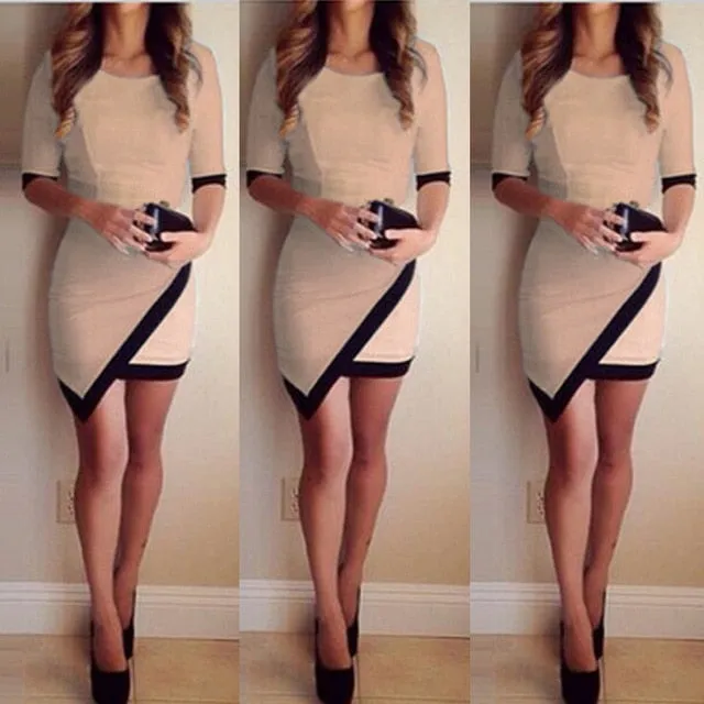 Dress Women Bandage Bodycon Half Sleeve Evening Sexy Party Mini Dress