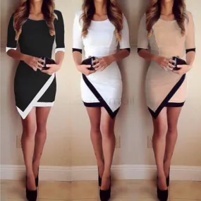 Dress Women Bandage Bodycon Half Sleeve Evening Sexy Party Mini Dress