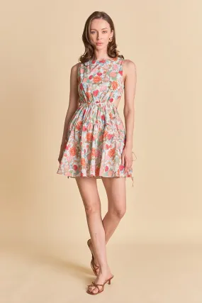 FLORAL PRINT CUT OUT MINI DRESS