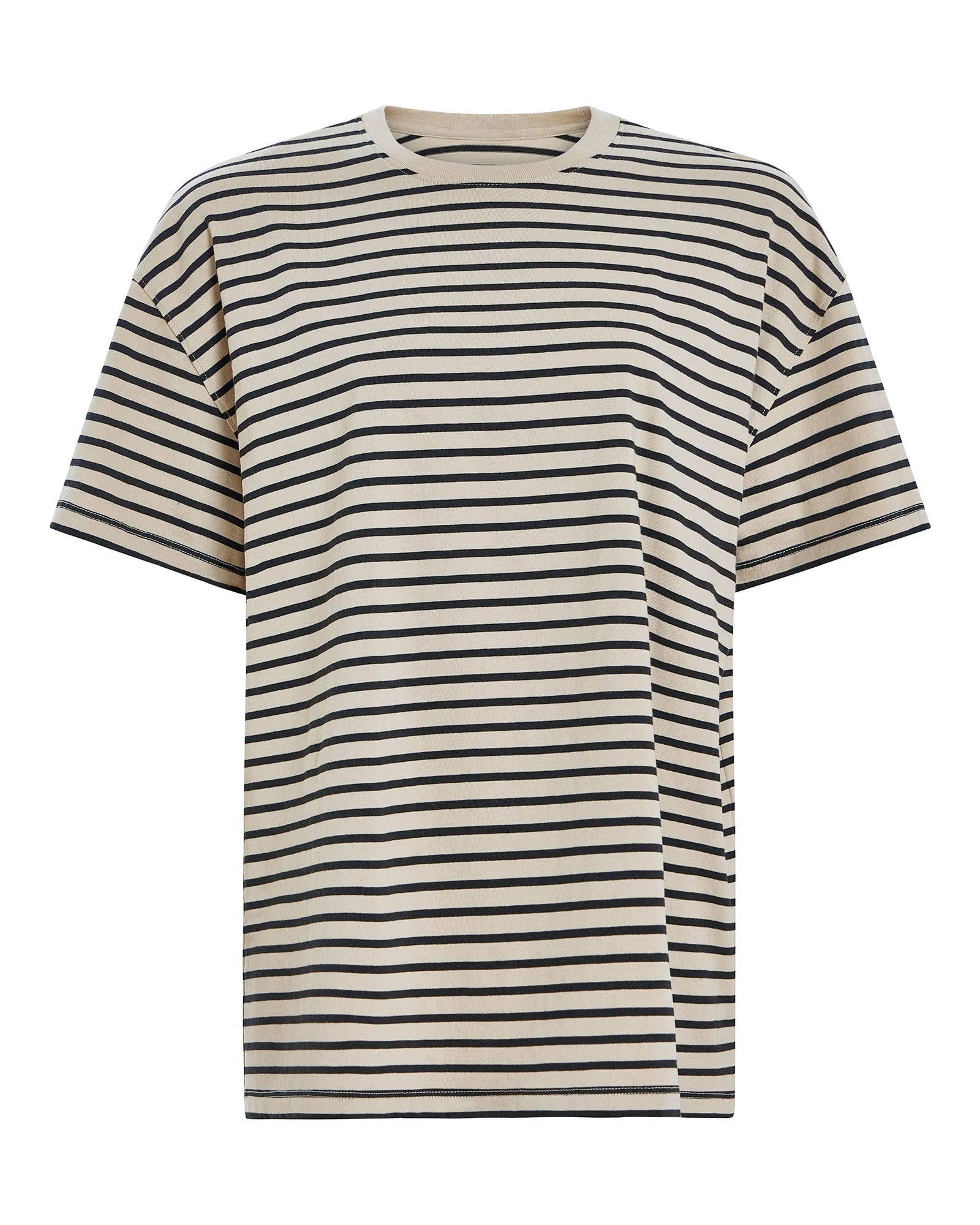 Heavyweight Jersey Oversized Short Sleeve Crew Neck Tee - Dune-Black