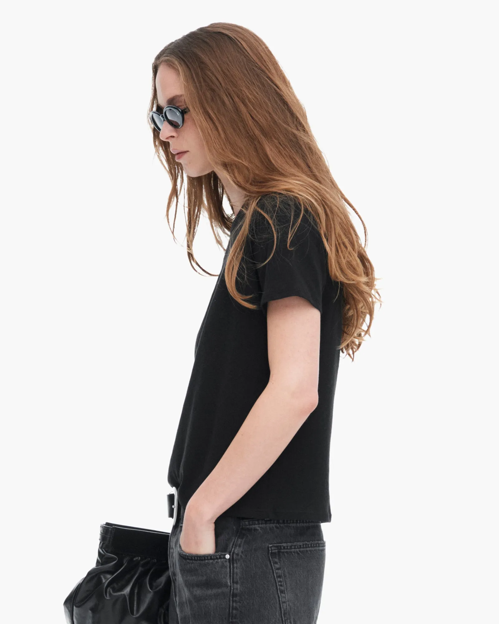 High Torsion Short Sleeve Crew Neck Tee - Black