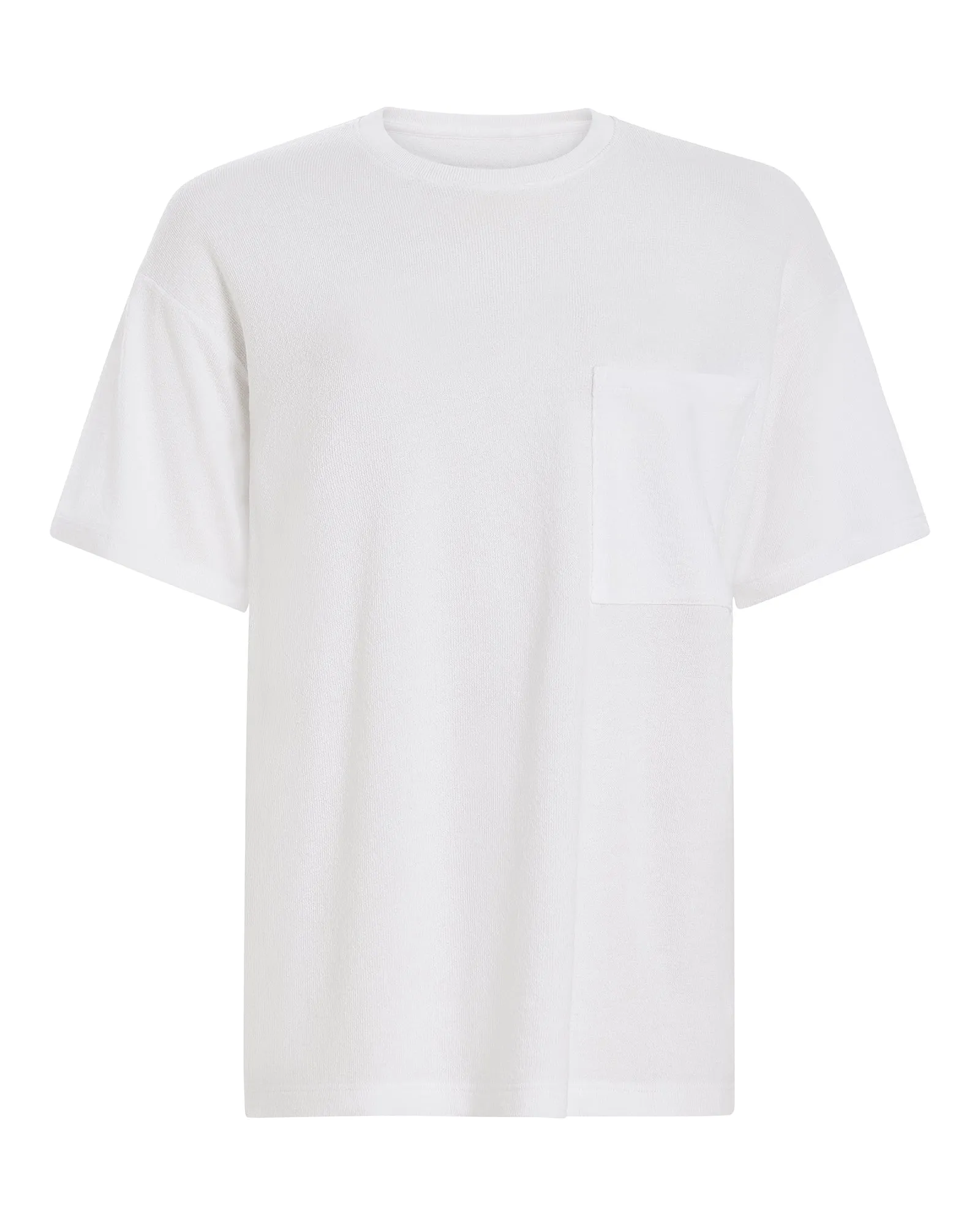 Loop Front Jersey Oversized Pocket Tee - White