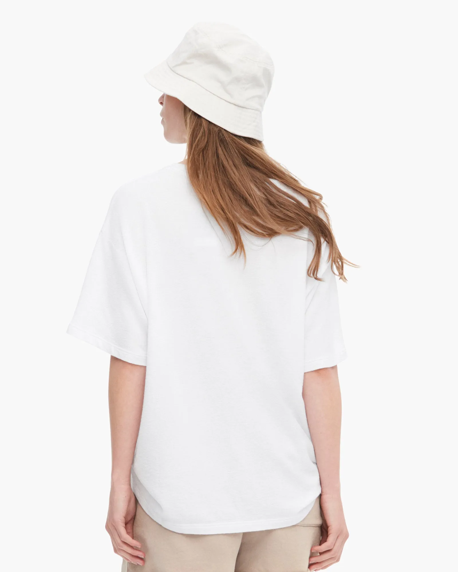 Loop Front Jersey Oversized Pocket Tee - White