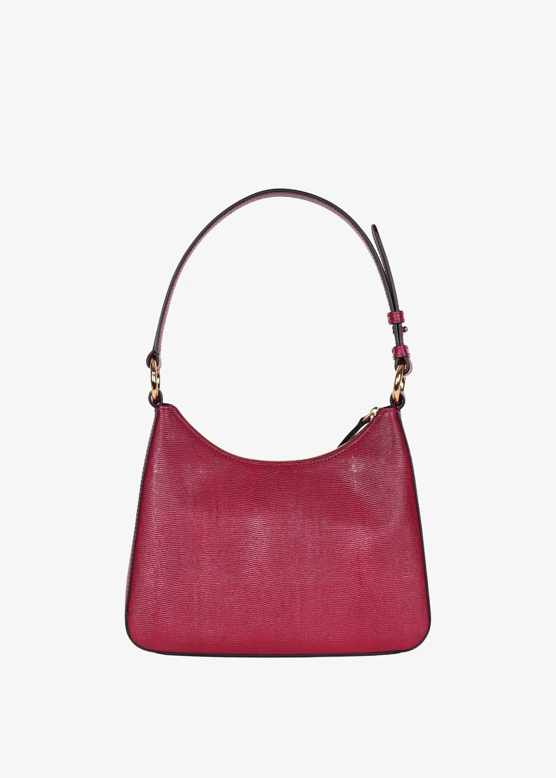 Luxe Medium Shoulder Bag - Cherry Red Lizard