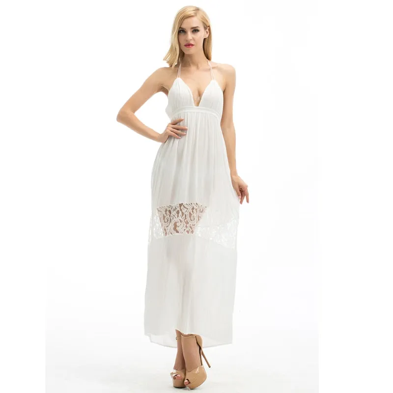 Maxi Beach Hot Women Sexy Boho Lace Long Dress Lady Evening Party