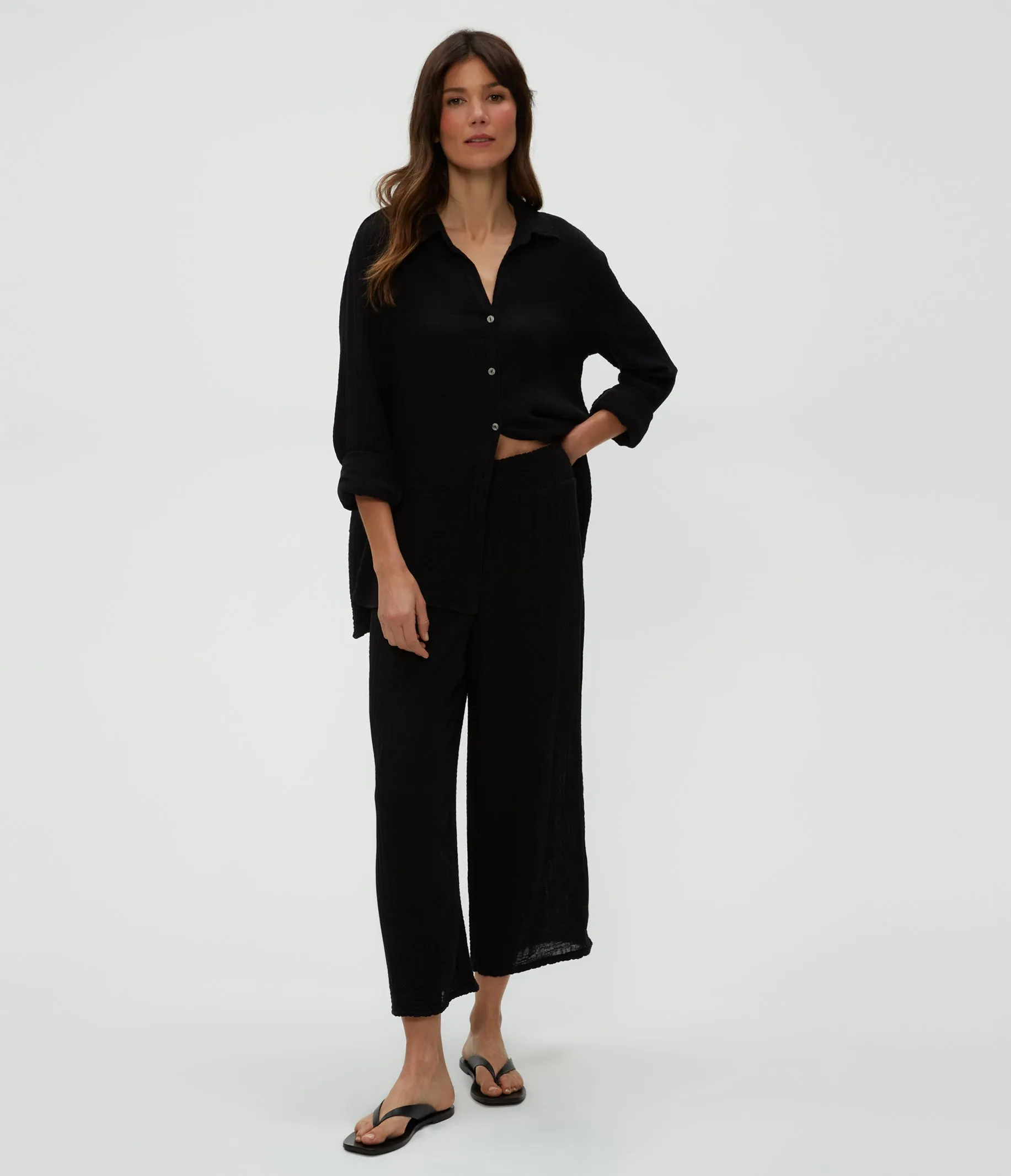 MEDINA SMOCKED WAIST CROP PANT