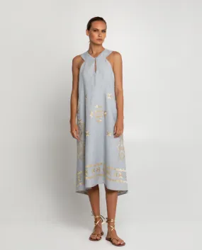 MIDI HALTER KEYHOLE DRESS
