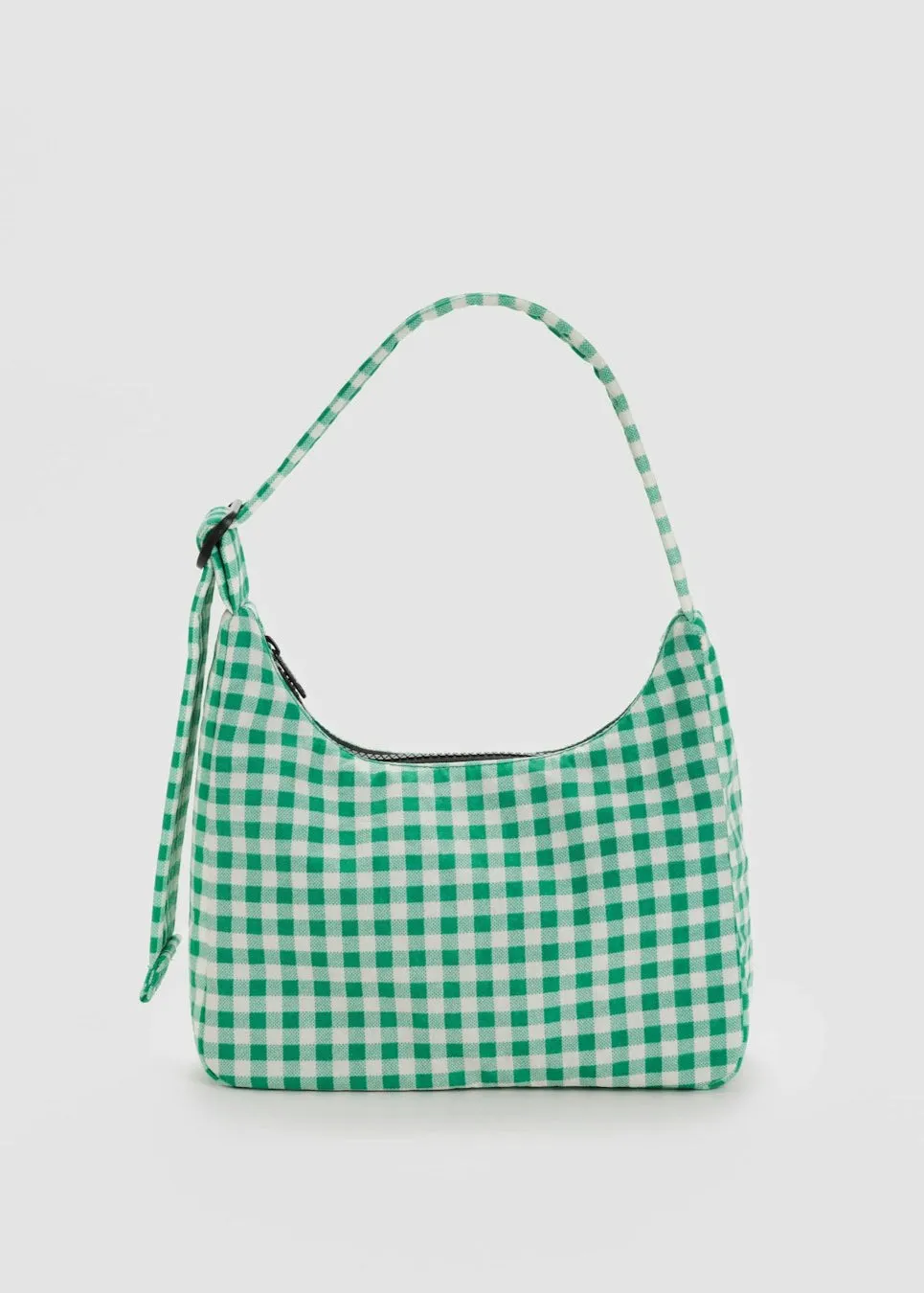 Mini Nylon Shoulder Bag - Green Gingham