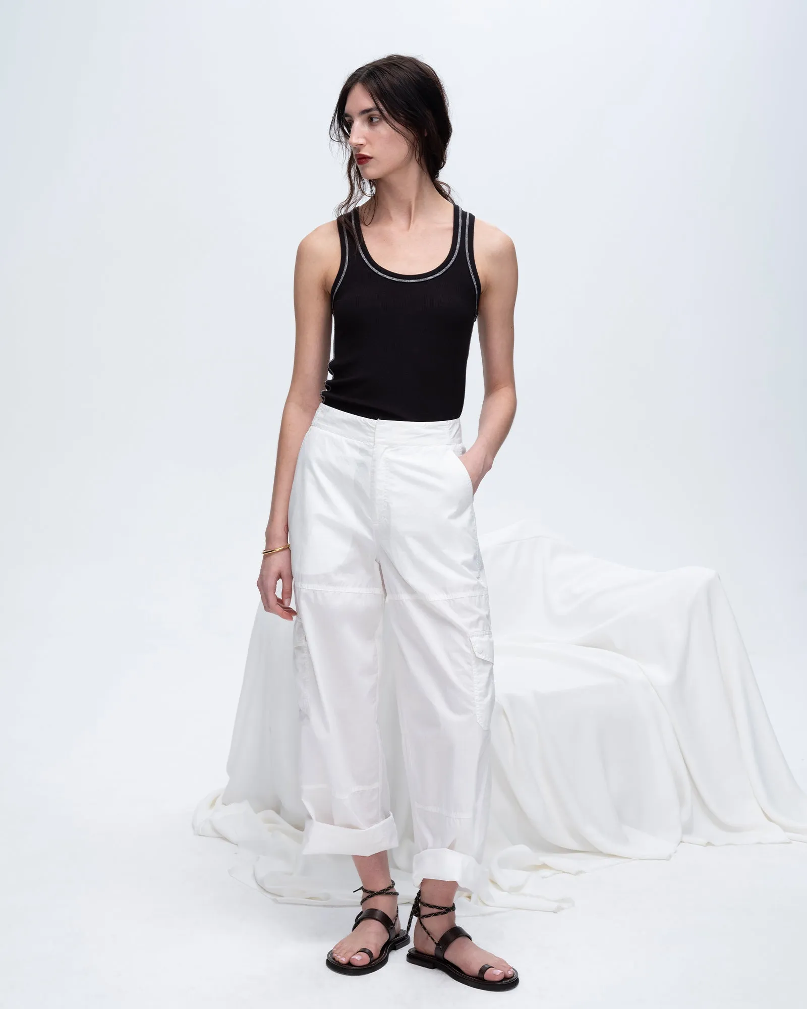 Modal Rib Boy Tank - Black-White