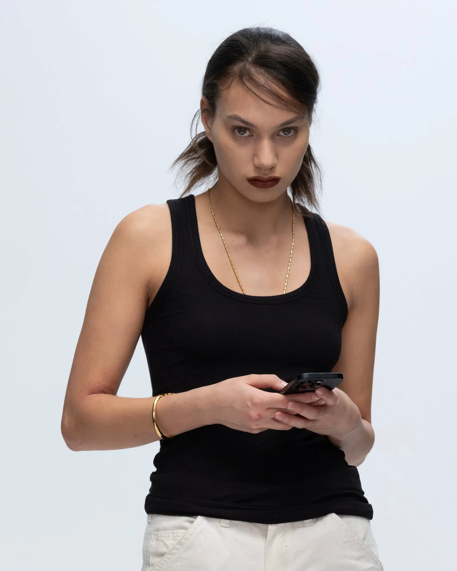 Modal Rib Boy Tank - Black