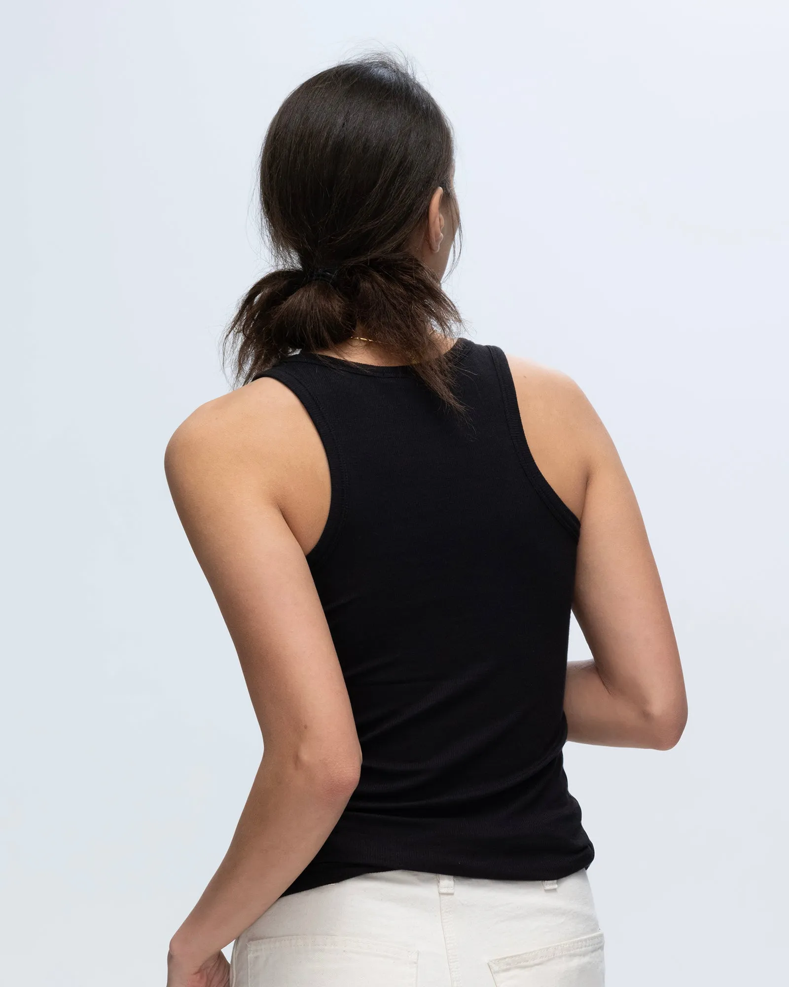 Modal Rib Boy Tank - Black