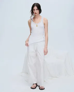 Modal Rib Boy Tank - White-Black