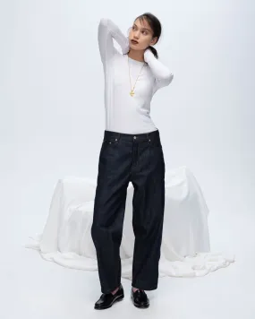 Modal Rib Long Sleeve Crew - White