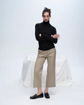 Modal Rib Turtleneck - Black
