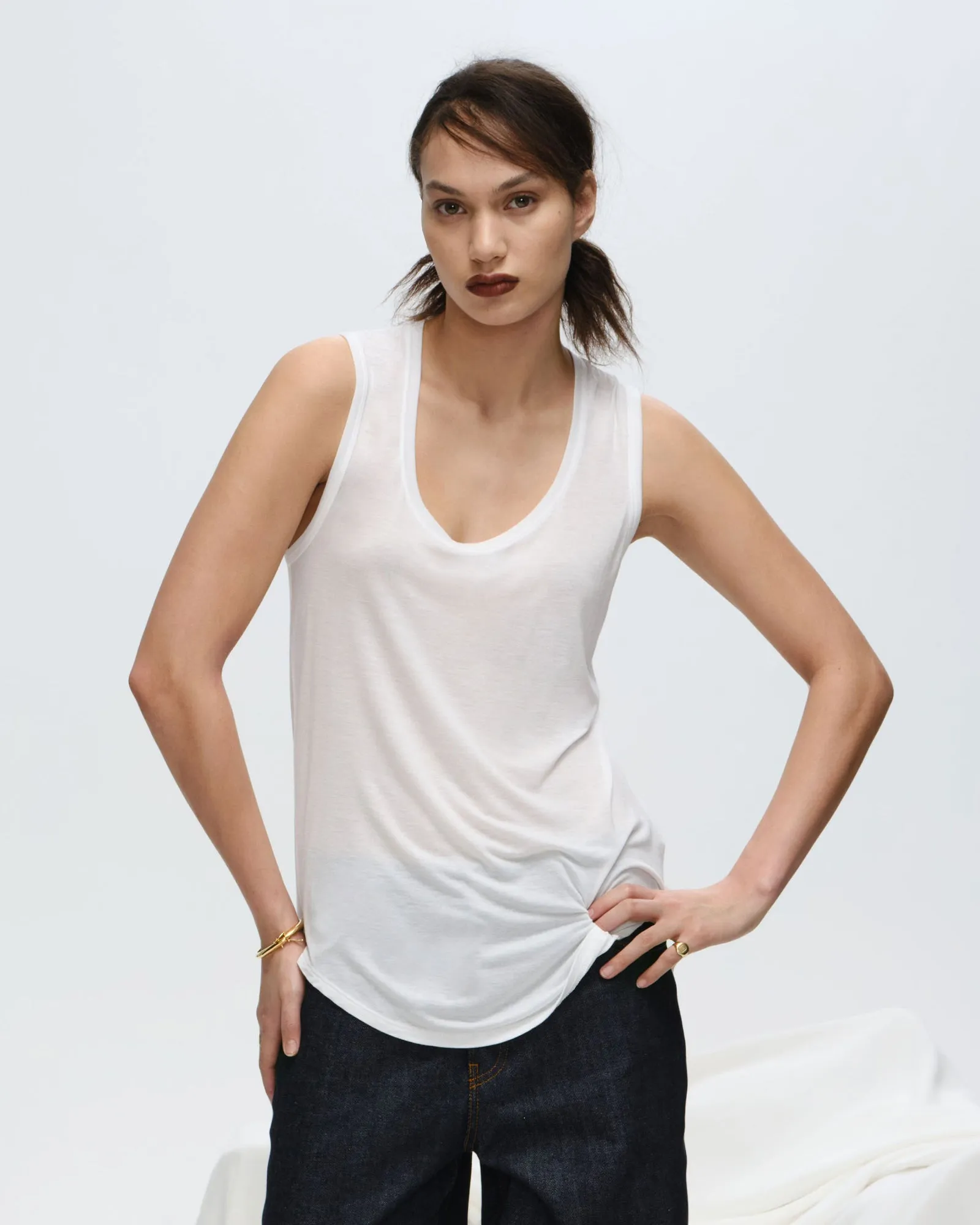 Modal Sweetheart Tank - White