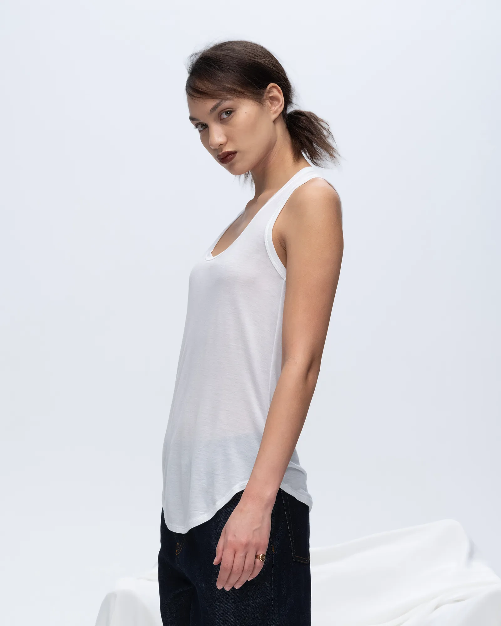 Modal Sweetheart Tank - White