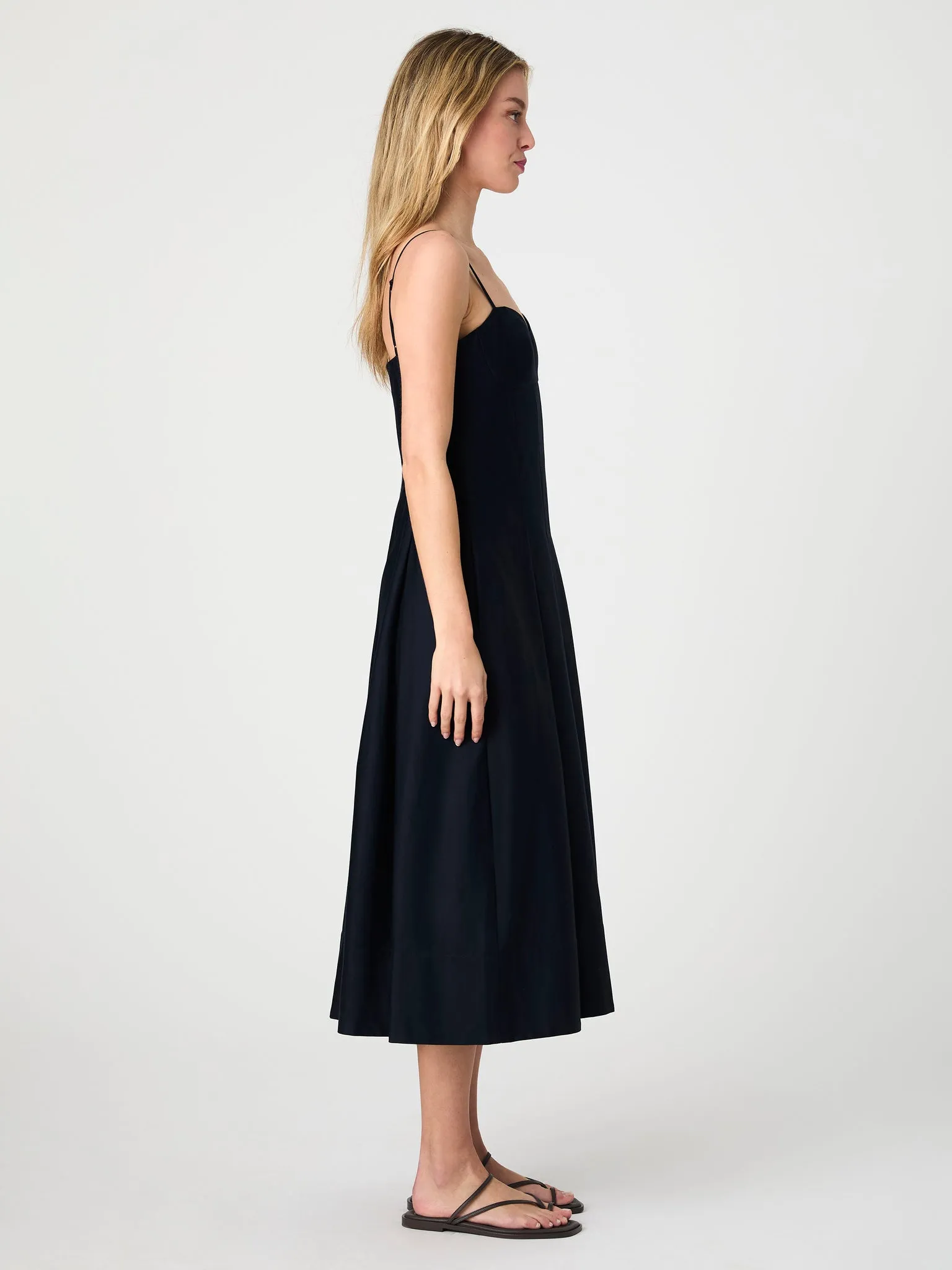 MULTI SEAM SATEEN DRESS
