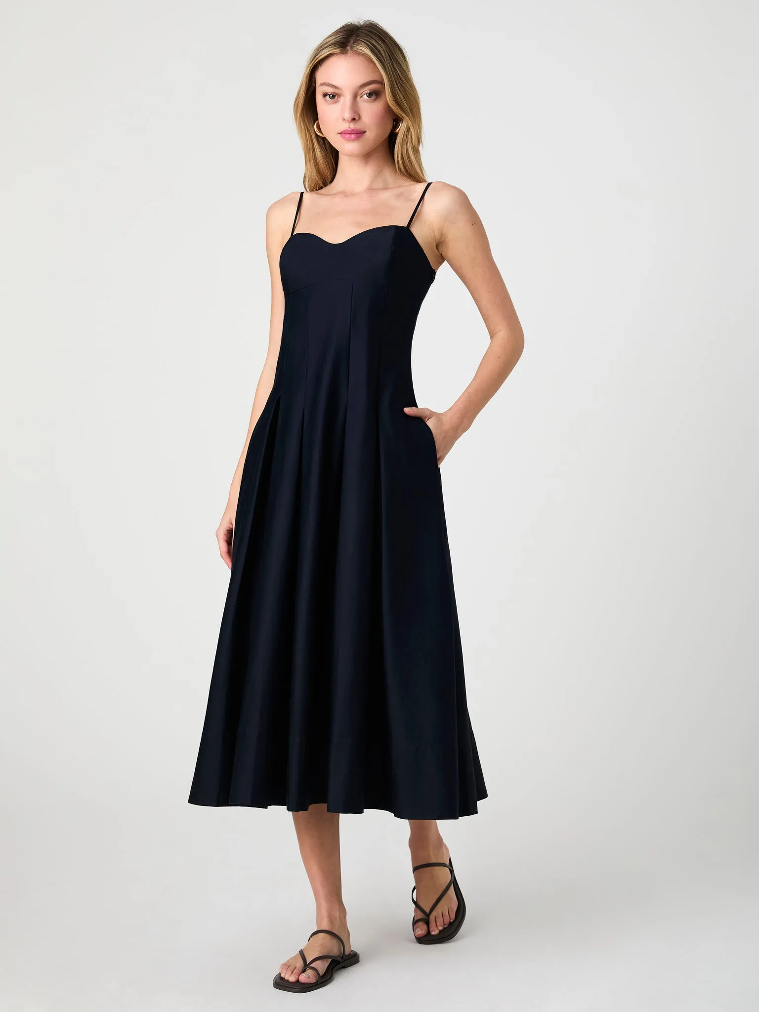 MULTI SEAM SATEEN DRESS