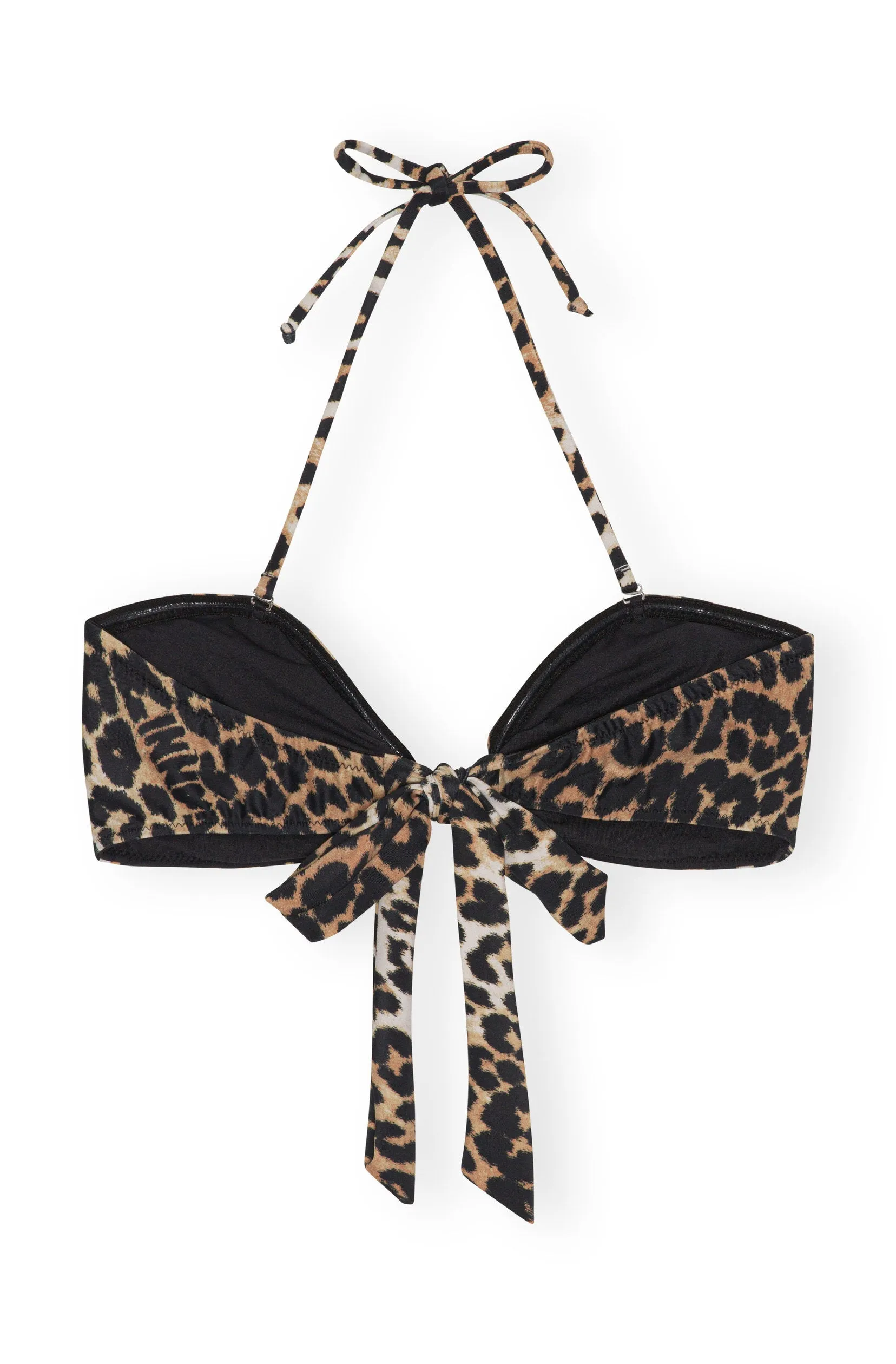 Recycled Printed Emblem Bandeau Bikini Top - Almond Milk